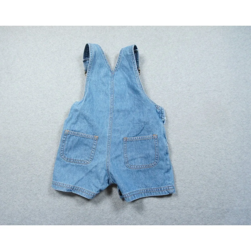 Vintage Bugle Boy Overalls 12 Months Blue Denim Jean Kids Toddler USA Flag